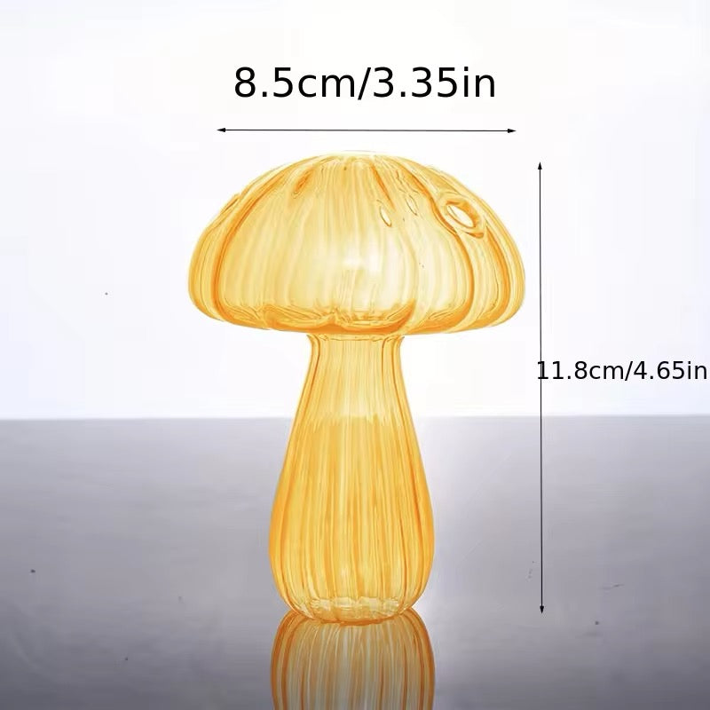 Handmade Glass Mushroom Vase for Cottage Decor