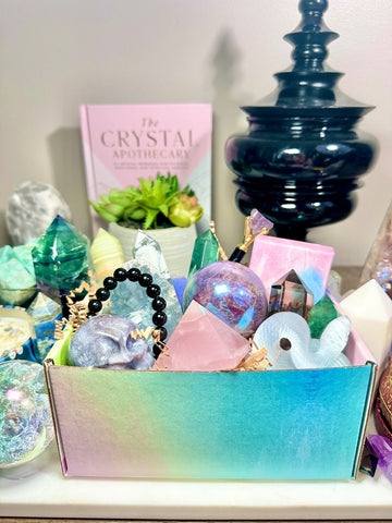 Mystery crystal box with healing crystals