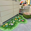 Hand-tufted floral rug for a modern cottagecore aesthetic