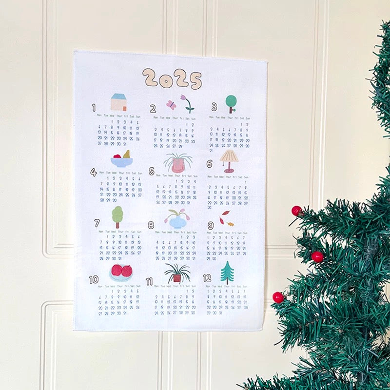 2025 Christmas calendar tapestry with food & bread illustrations