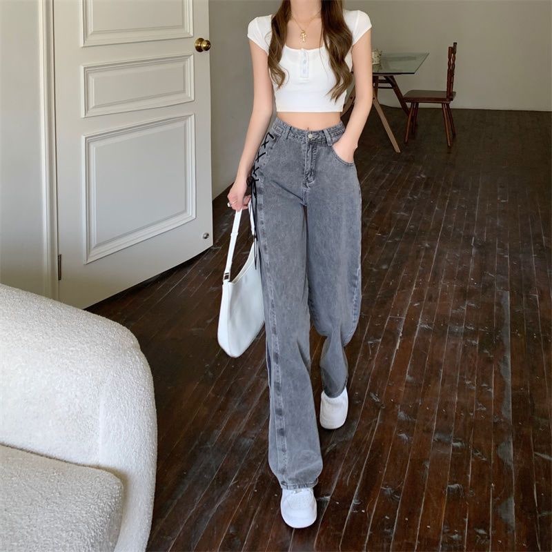 Vintage 90s Jeans - Y2K High Waist Wide Leg Denim Pants – The Feelz