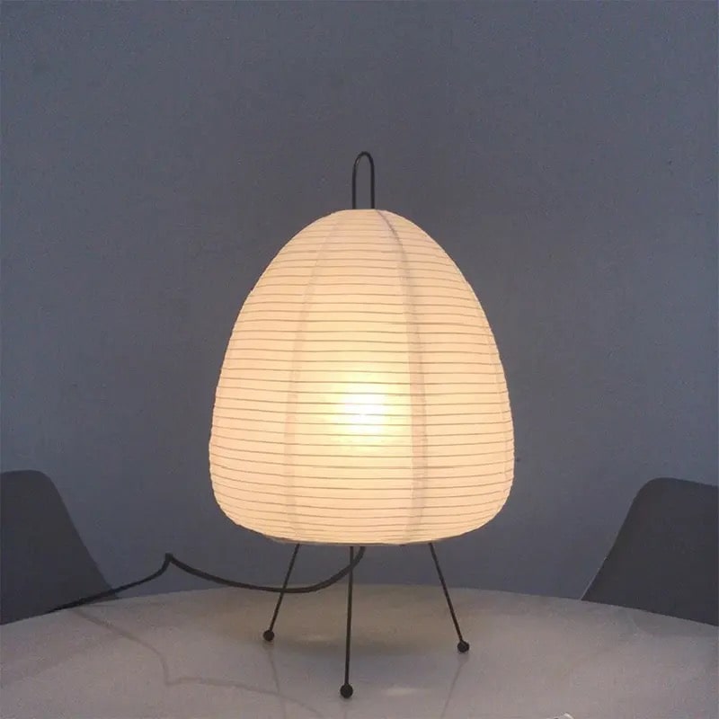 Japanese paper lantern tripod lamp with LED lighting for home decor