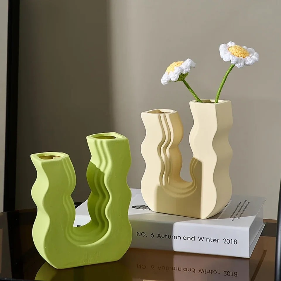 Colorful Morandi ceramic vase for living room decoration