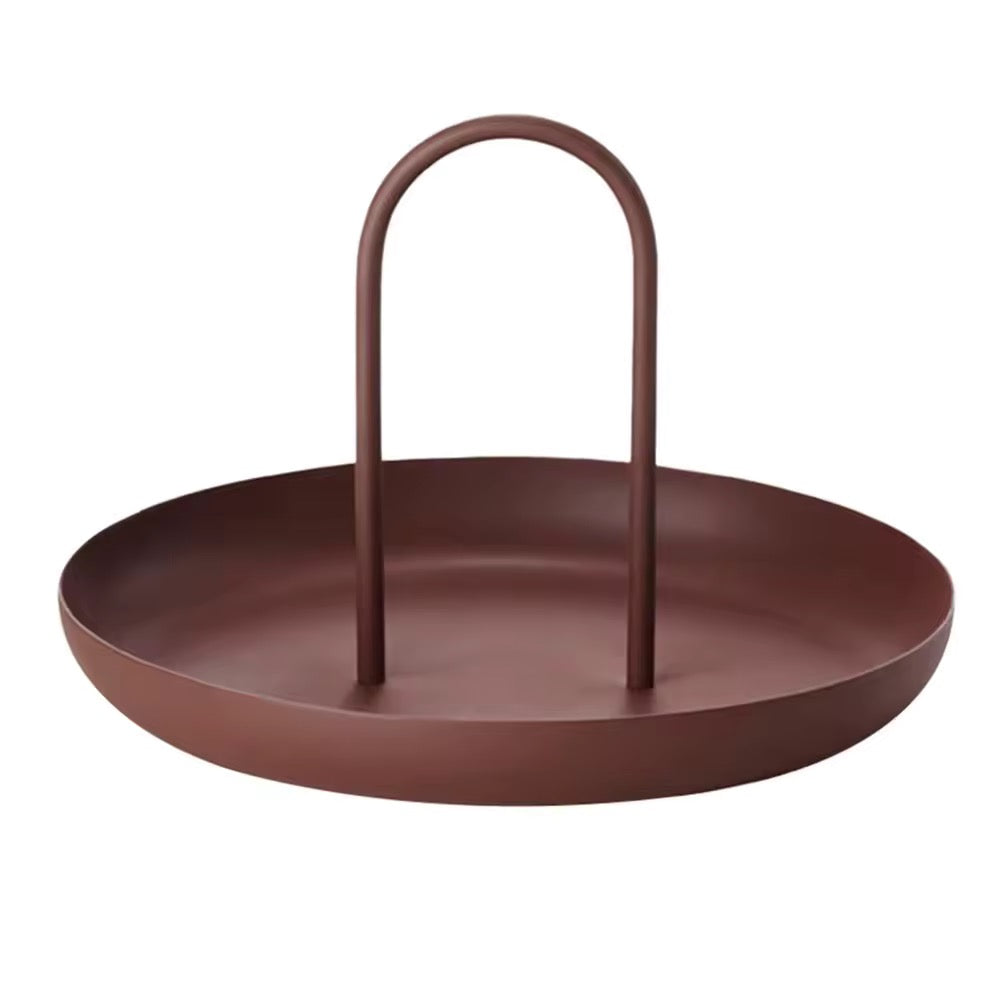 The tray in a studio apartment, serving multiple organizational purposes.