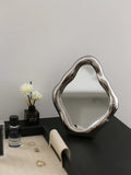 Nordic electroplated silver vanity mirror for bathrooms