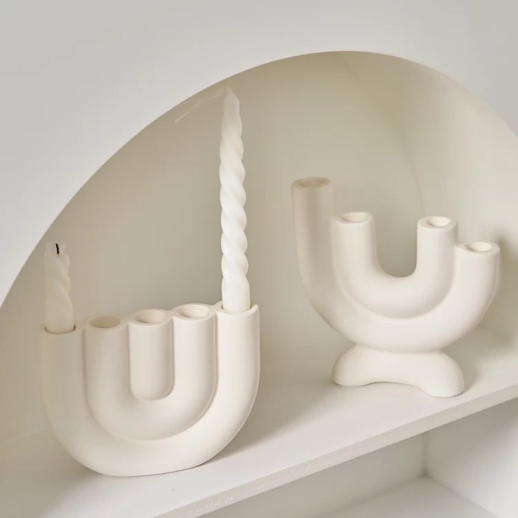 Elegant ceramic candelabra for living room decoration