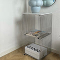 Modern minimalist cube side table in metal