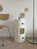 Oval bedside table with drawers for modern interiors