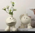 Nordic-style white ceramic flower vase for bedroom