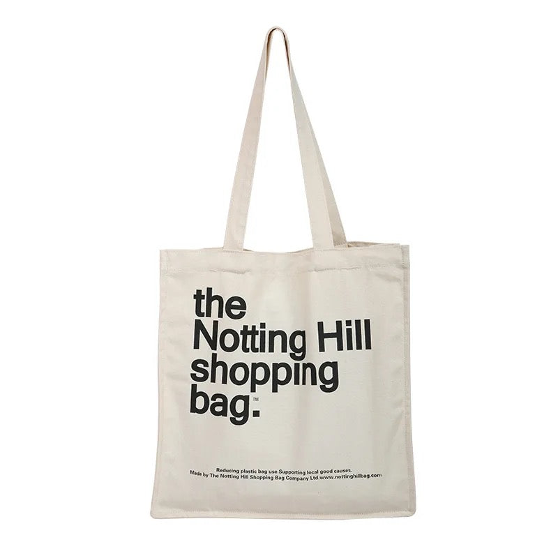 90s style vintage print Notting Hill canvas tote
