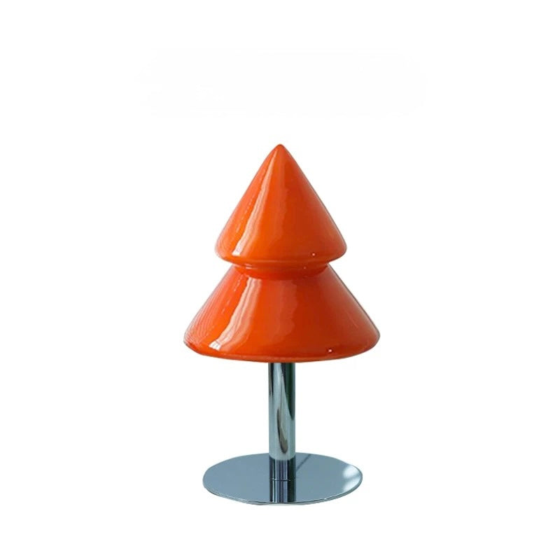 Orange Christmas tree lamp with silver base