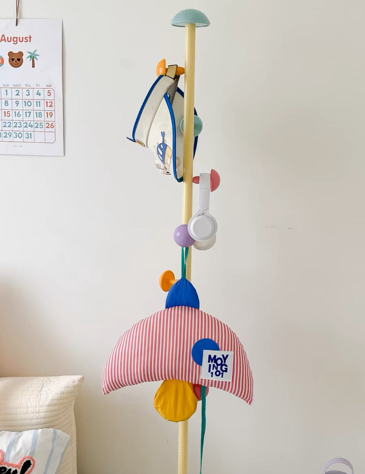 Stylish pastel-themed kids' coat hanger