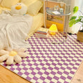 Checkerboard area rug for retro home décor