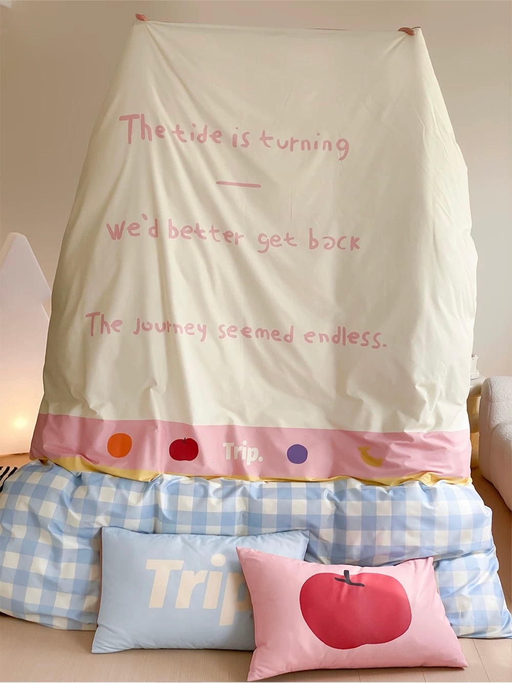 Soft breathable cotton bedding set in pastel dopamine colors for Canadian homes.