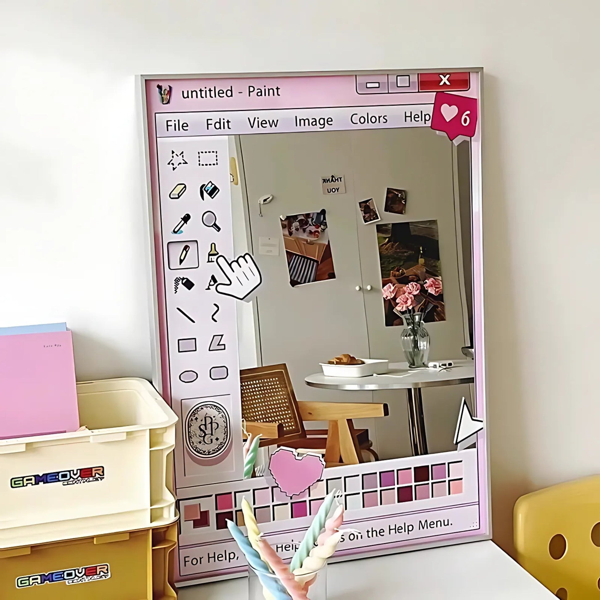 Coquette vanity mirror in pastel pink tones for Pinterest-ready dorm and apartment setups in Montreal Canada