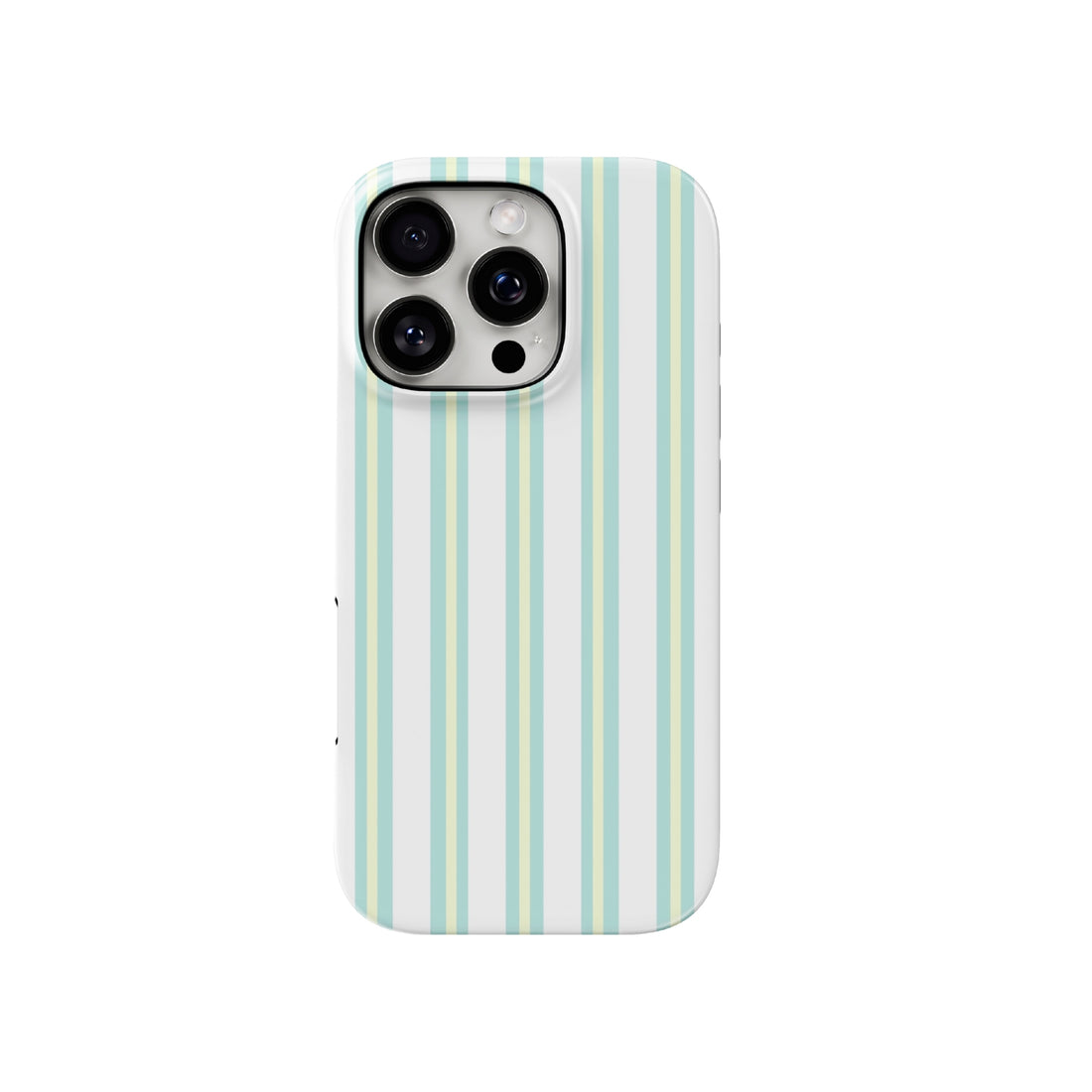 Phone case with vertical stripes on a white background
