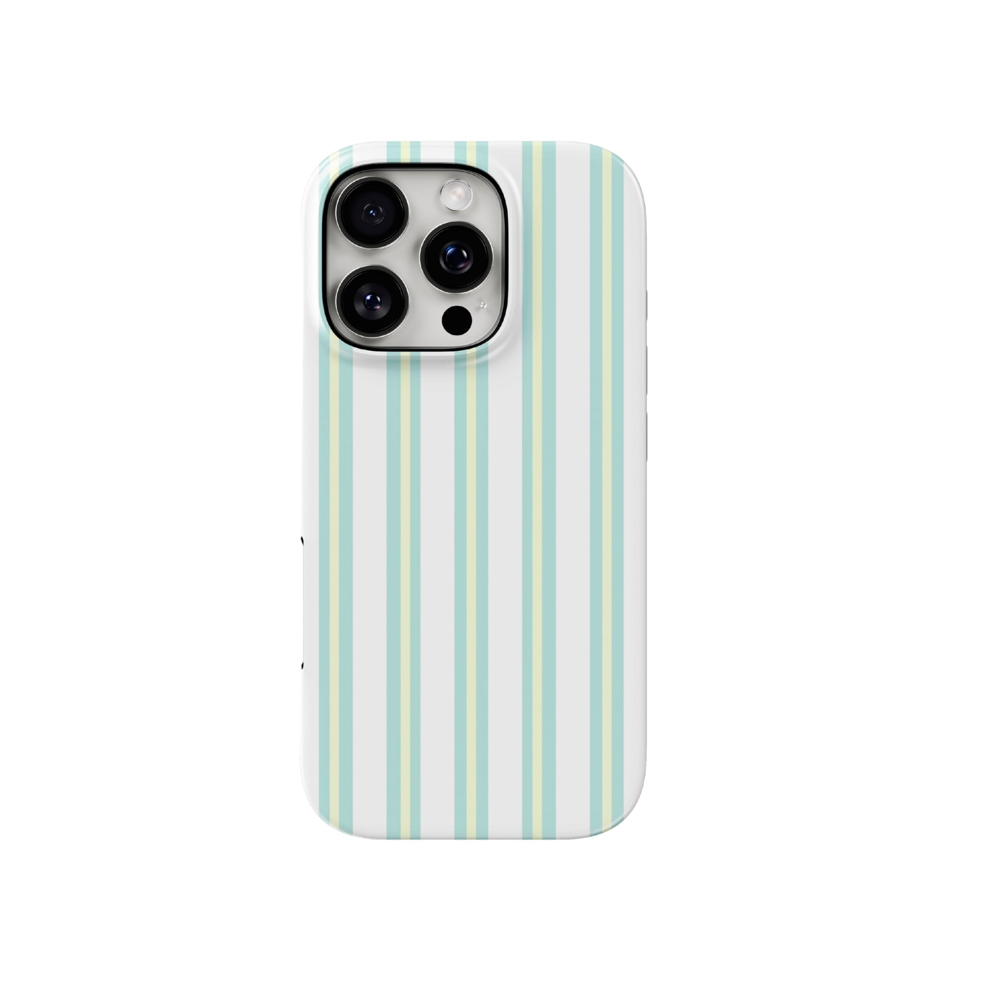 Phone case with vertical stripes on a white background