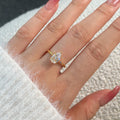 Crystal silver engagement ring with moissanite for weddings