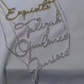 Personalized name necklace in cursive font with 18K gold plating