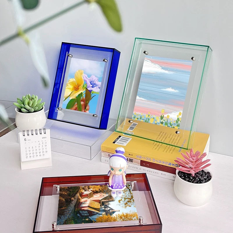 Large photo frame with transparent acrylic design for home decor