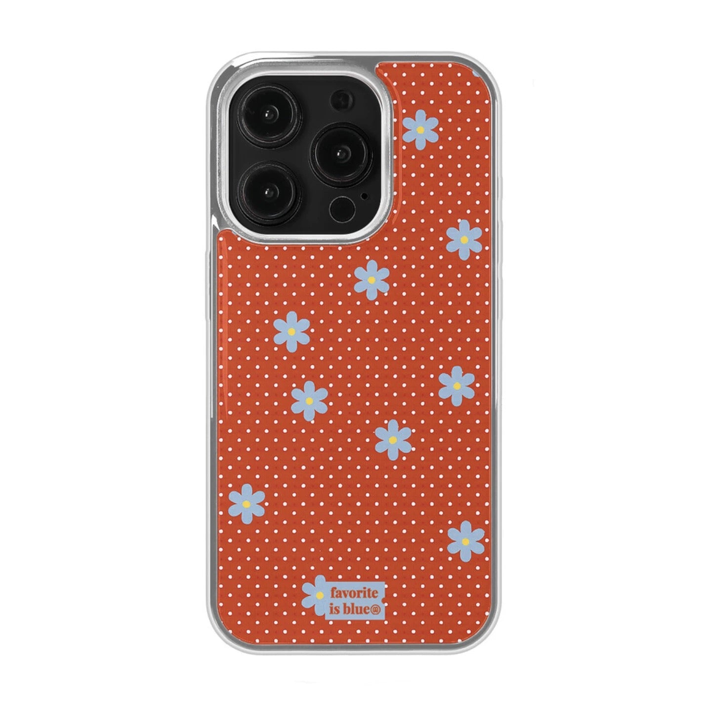 Phone case with floral pattern on an orange background