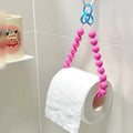 Pink Beaded Tissue Holder with Phone Chain