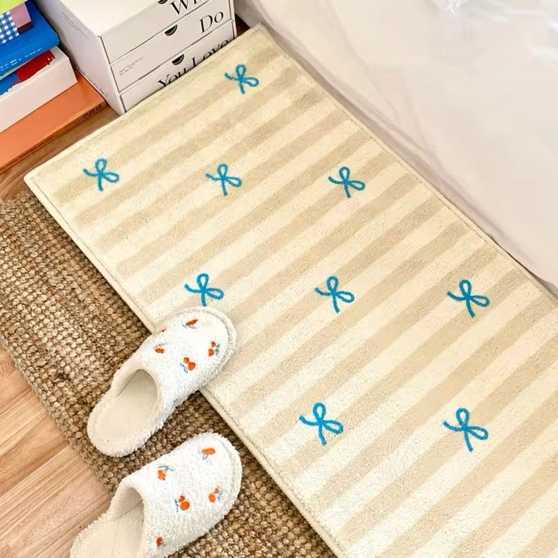 Bow Ribbon Rug Coquette Bow Rug - Soft Girl Room Decor | Bedroom Rug β The Feelz