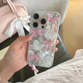 Adorable pink bunny phone cover with bow and stars