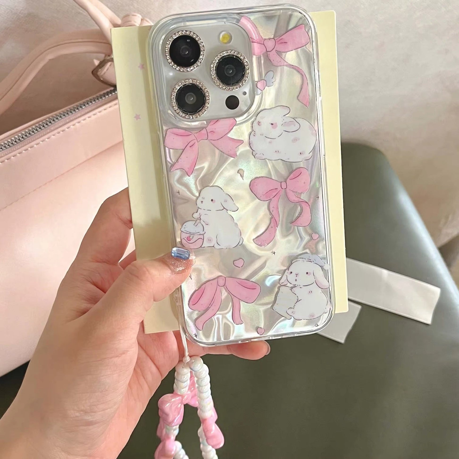 Pink Bow Bunny iPhone Case Pink Bow Bunny iPhone Case