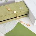 Vintage pink gold clover bracelet for her