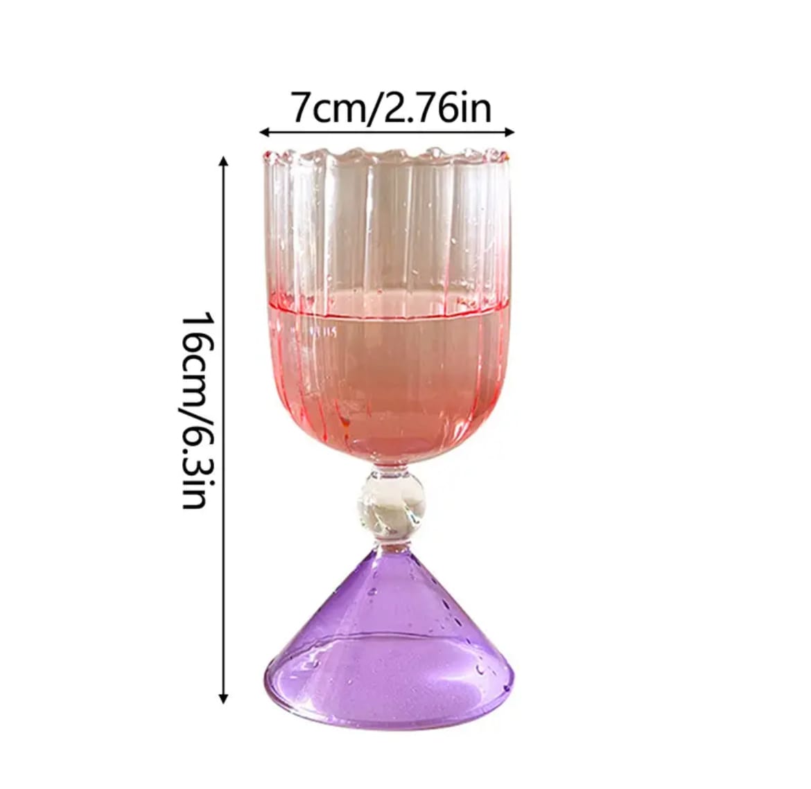 Elegant champagne glass with colorful crystal design, ideal for bar decor