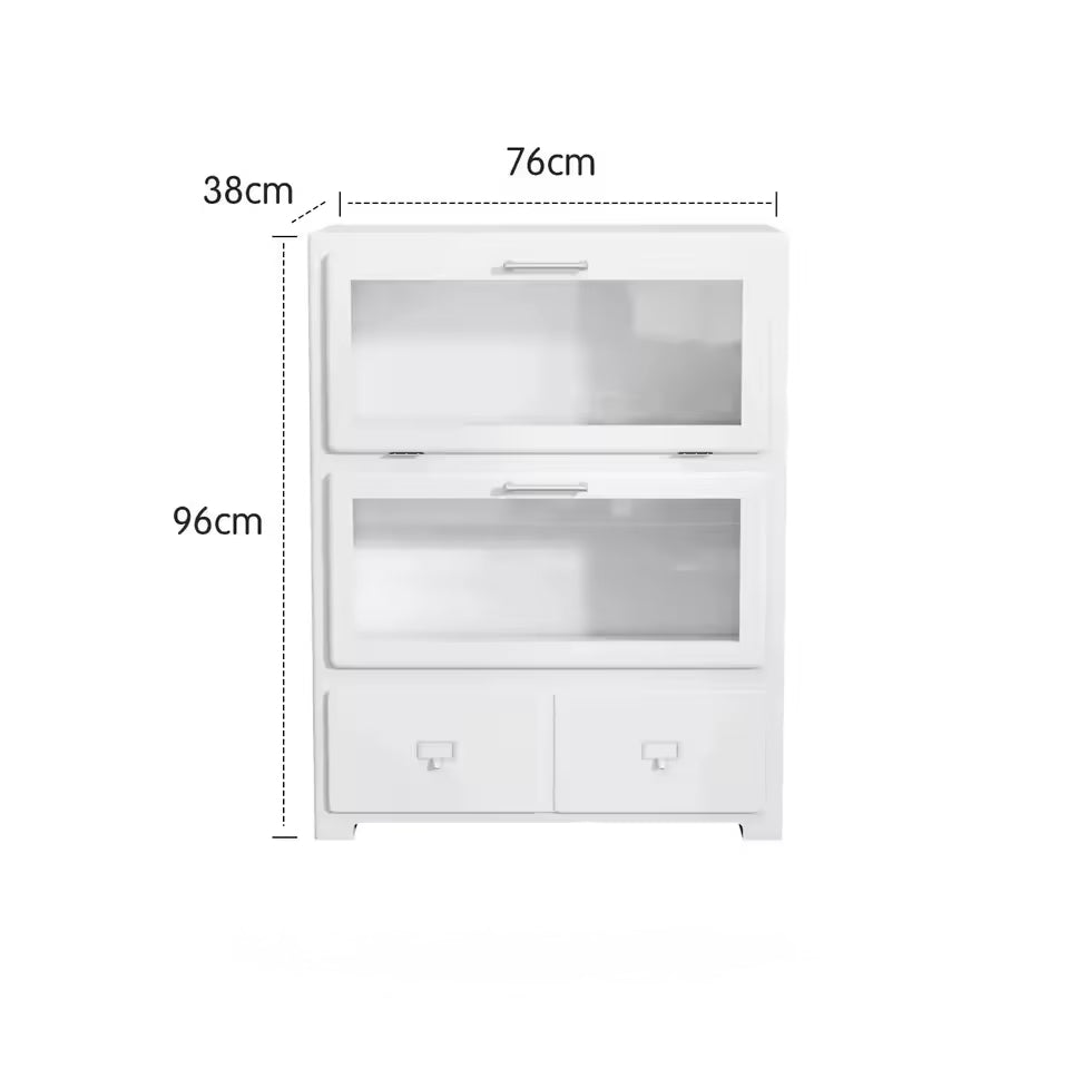 Cute dopamine pink storage cabinet designed for collectible display in playful aesthetic room