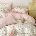 Pink flowers quilt set for stylish bedroom aesthetic