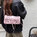 Soft Girl Aesthetic Pink Plaid Crossbody Bag