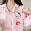 Long sleeve Hello Kitty pajama set with plaid pants