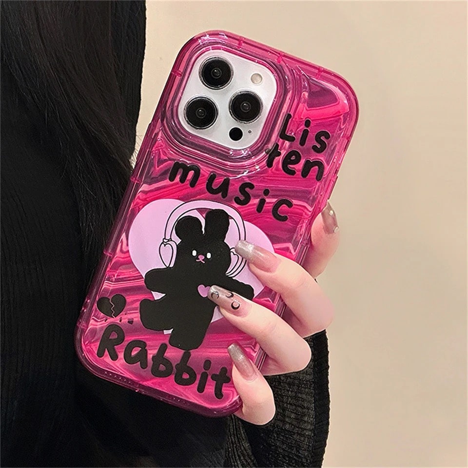 Cute Musical Bunny Design for iPhone 16 to SE Models