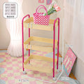 Trendy pink mobile shelf for bathroom and kitchen essential