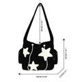 Harajuku-inspired pink tote bag with star accents