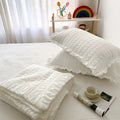 Korean thin blanket with pleated ruffles, ideal for summer comfort