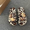 Y2K aesthetic plush slippers with Hello Kitty design