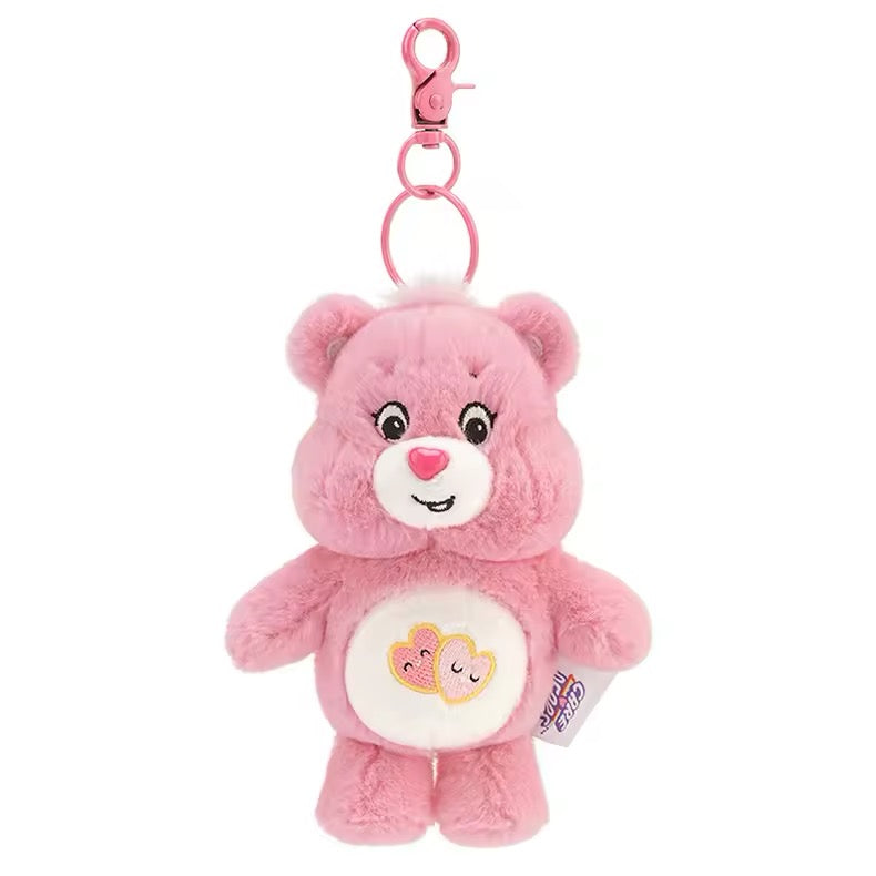 Cute pastel rainbow bear plush pendant for car decoration