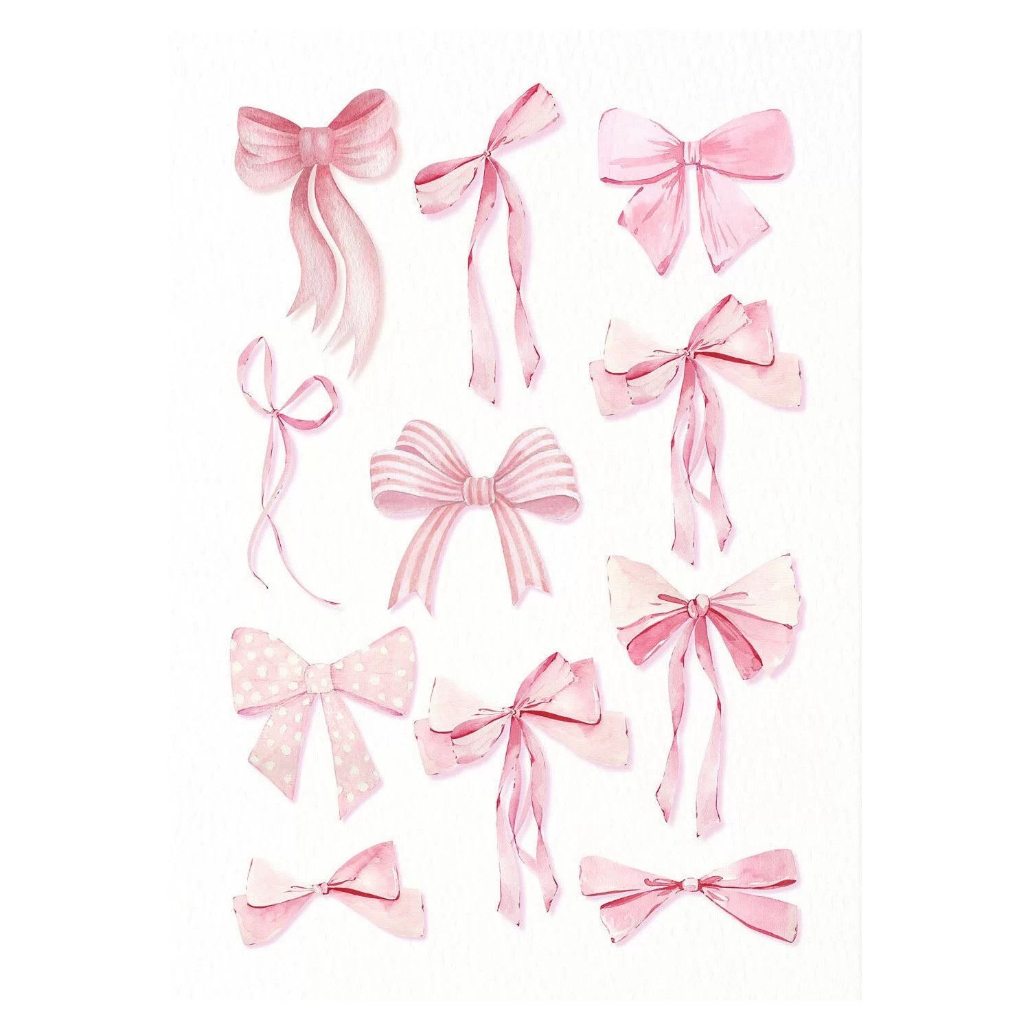 Large pink ace playing card poster with central bow, framed in wood.