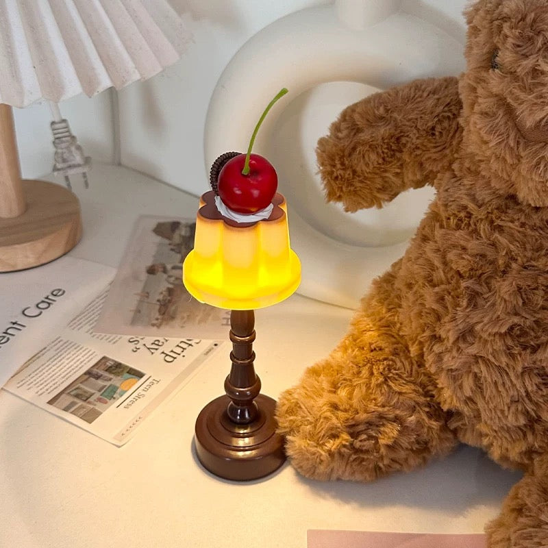 Cute LED bedside lamp in pudding shape