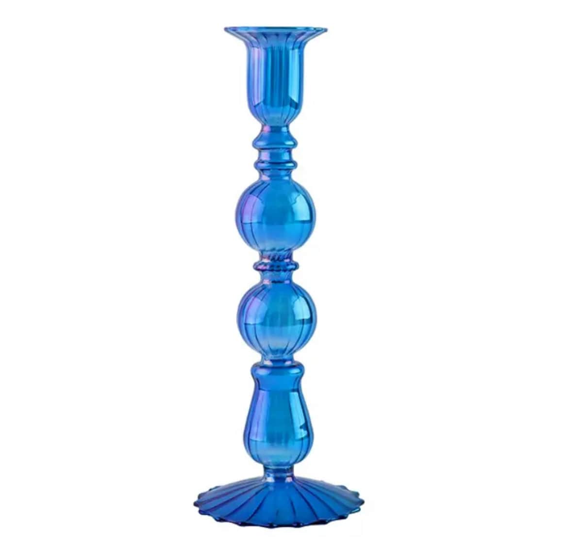 Purple Candleholder for Dining – Minimalist Glass Design for Weddings