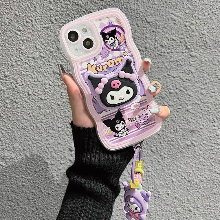 Sanrio Kuromi Purple iPhone Case – Kawaii Wavy Design for iPhone Models