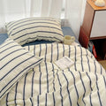 Full Size Nordic Duvet Cover Set with Plaid Pillowcases