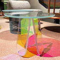 Shatterproof Rainbow Color-Changing Coffee Table for Modern Living Rooms