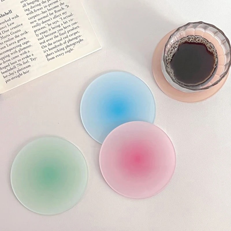 Modern acrylic coasters in vibrant colors