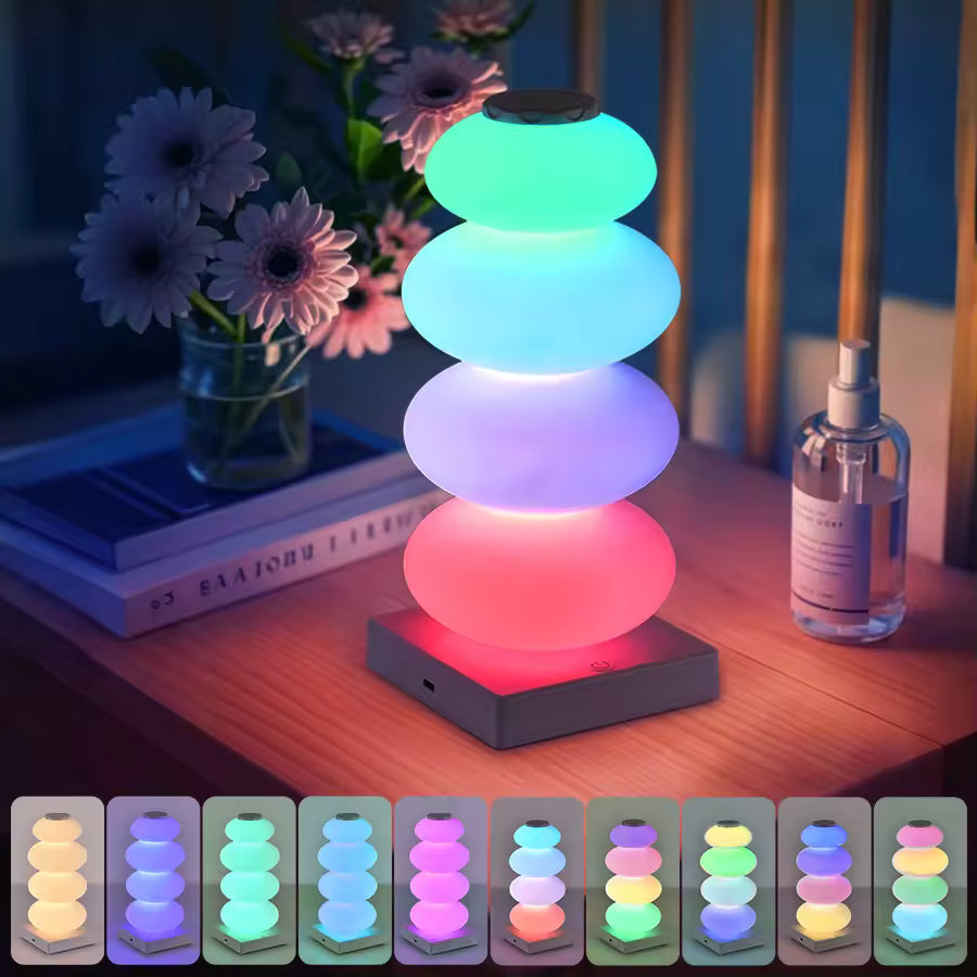 Sleek RGB lamp with touch switch for modern college dorm room decor.