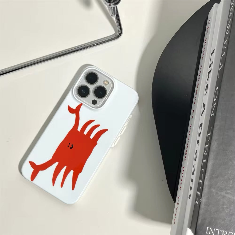 Shockproof Red Crab Phone Case – Glossy HD Cover for iPhone Models